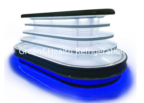 Handels-Multideck-Runden-Insel-Anzeigen-Kühler für Supermarkt-Frucht-Gemüse