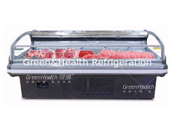 Gewerbliche Fleisch-Display-Kühler mit dynamisch kühlender LED-Beleuchtung und Danfoss/Secop-Kompressoren für Supermärkte