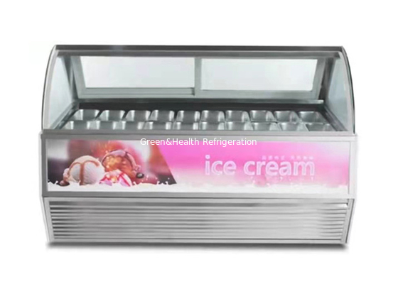 Gelato Shop Kommerzieller Eiscreme-Gefrierschrank mit kundenspezifischen Pfannen