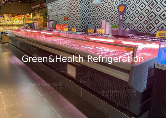 Einzelne Temperatur-zeigt frisches Rindfleisch-Feinkostgeschäft Gefrierschrank für Metzgerei an