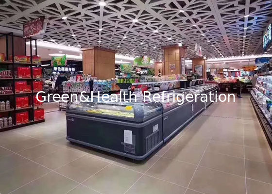 Insel-Eiscreme-entfrosten Handelsanzeigen-Kasten-Gefrierschrank frei