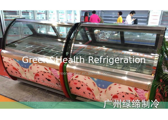 1880W 20 verschiebt Eiscreme-Anzeigen-Gefrierschrank-Eis-Eis am Stiel-Kühlschrank-Kasten-Schaukasten