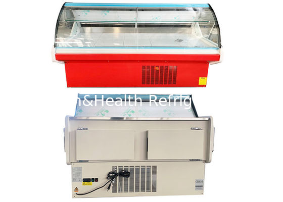 R404a 2M Deli Display Refrigerator kurvte Glasfleisch-Schaukasten