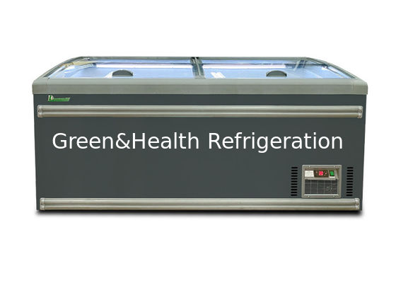 Luxus Kiste Tiefkühlschrank Kurve Glas Schiebetür auf der Oberseite 1040L