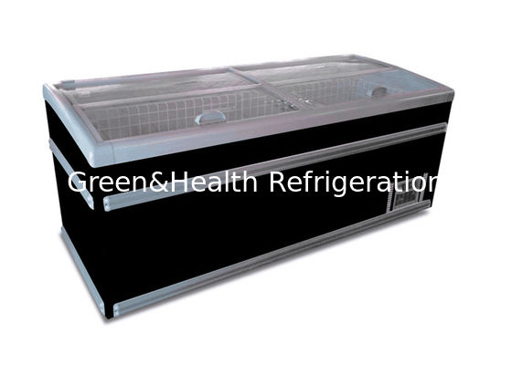 Gewerblicher Supermarkt Anzeige Insel Truhe Gefrierschrank Schaufenster Kühlschrank mit Glastür