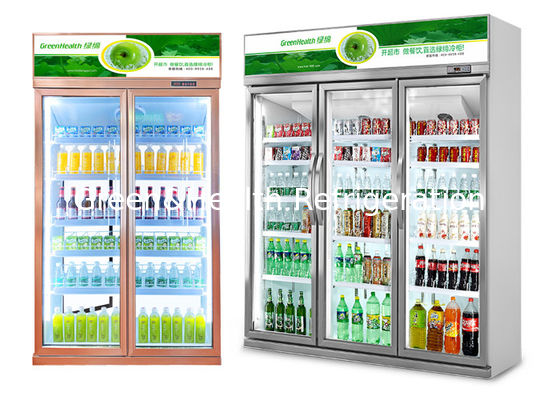 Kommerzielle Aufrecht Bierkühler Doppelglas Türen Kalte Cola Anzeige Kühlschrank