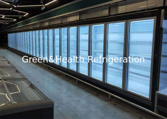 5 Regale Mehrstöckige offene Kühlgeräte Gemüse Obst Glas Tür Warenvitrine