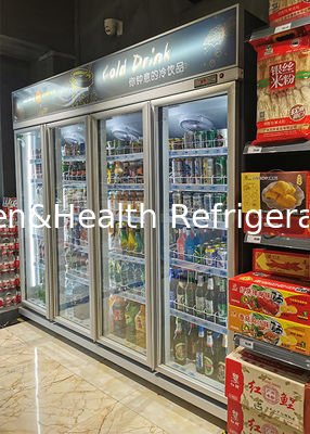 Doppeltürer Aufrechtglas-Display-Kühlschränke für den kleinen Markt