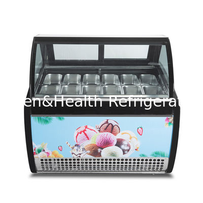 10/12/14/16/18 Pfannen Gelato Gefrierschrank Blau Hart Eis Display Gefrierschrank