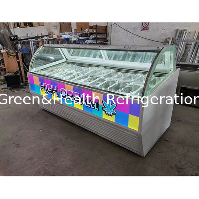 Luxus-Elektro-Glas-Eis-Schaufenster Gelato-Display-Eisfriergerät