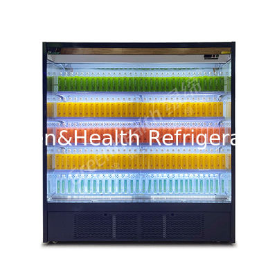 LED-Beleuchtung R22 Multideck Open Chiller Showcase Kühlschrank mit Nachtvorhang 4 Regale