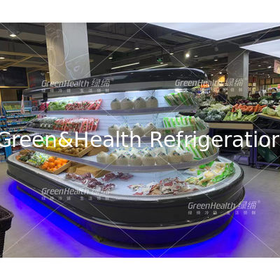 Ausstellung von Produkten aus der Insel mit Rundschrank