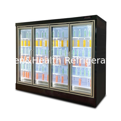 Lüfterkühlung Automatischer Federrücken Glastür Aufrecht Gefrierschrank Warenhändler Kühlschrank