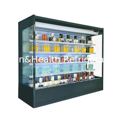 4-stufiger offener Multideck-Display-Kühler mit LED-Beleuchtung und anpassbaren Farben