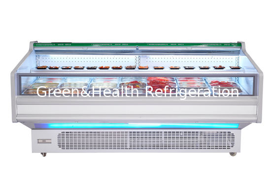 800L Edelstahl Horizontales Gefrierschrank mit offenem Display für Fleischkühler Gewerbefrierschrank