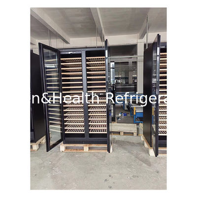 ETL-Zertifikat Ein-/Doppeltürer Buchenholzregal Glastür Rotwein Speicher Gefrierschrank