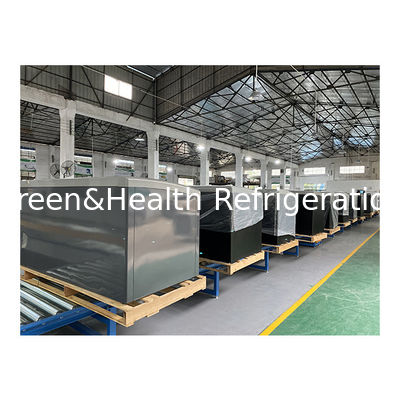 Fabrik Direktverkauf Halböffene Schiebetür Glas Edelstahl Gefrierwaren Lagerung Insel Schrank Gefrierschrank