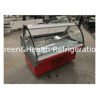 Fabrik angepasste geschwungene gekochte Speisen Speicher Anzeige Gefrierschrank