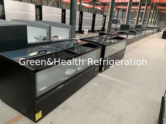 -22 Grad Tiefkühl-Fischfleisch-Auslage-Verkaufsautomat, steckerfertiger Insel-Gefrierschrank für Supermärkte