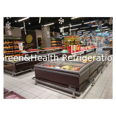 Horizontale große gewerbliche Supermärkte/Läden Kühlschrank-Display-Insel Schrank Gefrierschrank
