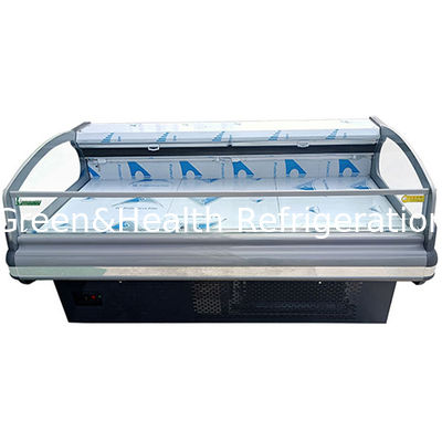 Eingebauter Kompressor Europäischer halb offener Frischfleischspeicher Kühlschrank Anzeige Gefrierschrank