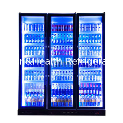 Three Defogging Glass Doors Multiple LED Lights Bar Storage Wine Freezer