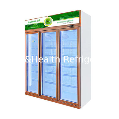 Kühlschrank für Getränke mit drei Türen, Kühlventilator mit automatischem Auftauen, Kühlventilator und verstellbare Regale