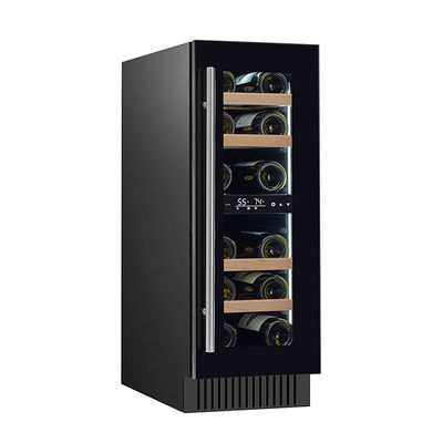 68 Flaschen Kapazität Dual-Temperaturzonen Holzregale Material Wein-Display-Kühler