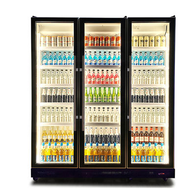 Gewerbliche Glastüren Vertikale Mehrfachbeleuchtung Getränke Kühlschrank Anzeige Gefrierschrank