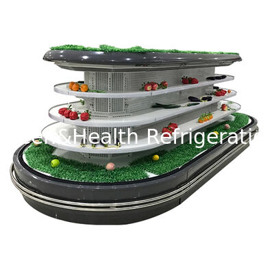 Handelsüblicher offener Multideck-Kühler mit automatischer Auftauch-LED-Beleuchtung und energiesparender Anzeige für Supermärkte