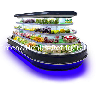Supermarkt-Multi-Deck-Offene-Kühler mit LED-Beleuchtung und Energiesparkühlschrank