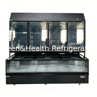 Zweifunktions-Inselfriger mit Edelstahl/Glas Außen und 850L Kapazität für Supermarkt-Display