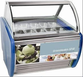10 Wannen-blaue harte Eiscreme-Anzeigen-Gefrierschrank-Gewohnheit für Speicher/Mall