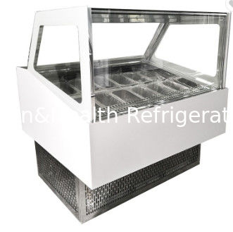 Harter Eiscreme-Anzeigen-Gefrierschrank/Eis am Stiel-Eimer verschiebt Schaukasten Gelato-Farbstahl