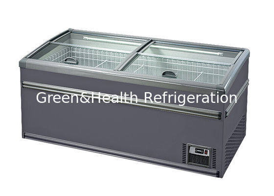 Niedriger Preis-Handelsanzeigen-Gefrierschrank-Supermarkt-Insel-Gefrierschrank Costom